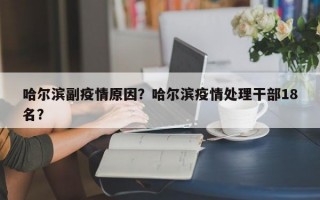 哈尔滨副疫情原因？哈尔滨疫情处理干部18名？