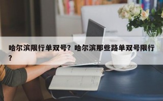 哈尔滨限行单双号？哈尔滨那些路单双号限行？